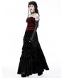 Dark in love Burgundy Gothic Sexy Shoulder Lace Sleeves Corset Top for Women