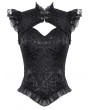 Dark in love Black Gothic Retro Embroidered Top for Women