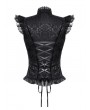 Dark in love Black Gothic Retro Embroidered Top for Women