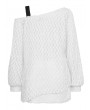 Dark in love White Gothic Rebel Girl Loose Pin Bow Sweater for Women