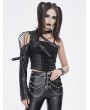 Devil Fashion Black Gothic Punk Buckled One Shoulder Armer for Women