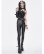 Devil Fashion Black Gothic Punk Buckled One Shoulder Armer for Women