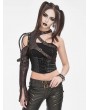 Devil Fashion Coffee Gothic Punk Buckled One Shoulder Armer for Women