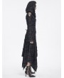 Devil Fashion Black Gothic Punk Irregular Distressed Hooded Jacket for Women