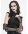 Devil Fashion Black Gothic Punk Spike Rivet Long Fishnet Gloves for Women
