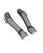 Devil Fashion Black Gothic Punk Spike Rivet Long Fishnet Gloves for Women