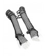 Devil Fashion Black Gothic Punk Spike Rivet Long Fishnet Gloves for Women