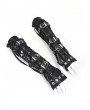 Devil Fashion Black Gothic Punk Buckle Belt Fingerless Mesh Gloves for Women