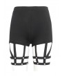 Devil Fashion Black Gothic Punk Elastic Leg Loop Garter Hot Pants for Women