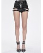 Devil Fashion Black Gothic Punk Faux Leather Garter Belt Hot Pants for Women