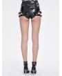 Devil Fashion Black Gothic Punk Faux Leather Garter Belt Hot Pants for Women