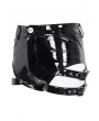 Devil Fashion Black Gothic Punk Faux Leather Garter Belt Hot Pants for Women