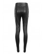 Devil Fashion Black Gothic Punk Metal Layered Chain Skinny Pants for Women