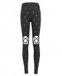 Devil Fashion Black Gothic Pentagram Cross Strap Hollow Out Leggings for Women