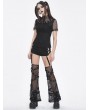 Devil Fashion Black Gothic Punk Detachable Leg Warmers Flared Hot Pants for Women