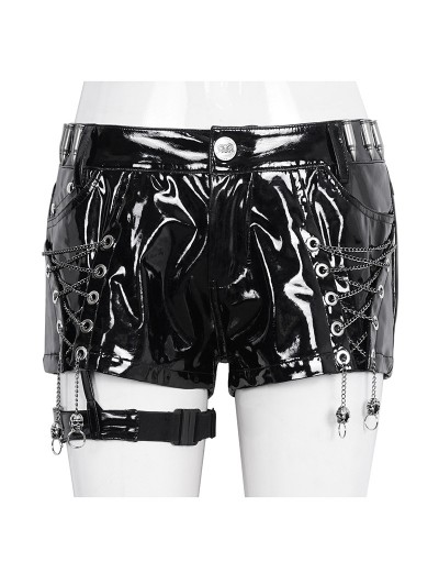 Devil Fashion Black Gothic Punk Side Loop Faux Leather Hot
