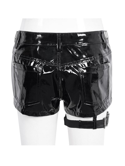 Devil Fashion Black Gothic Punk Side Loop Faux Leather Hot