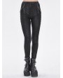 Devil Fashion Black Gothic Punk Chain Mesh Long Leggings for Women