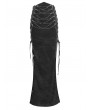 Devil Fashion Black Gothic Punk Buckle Chain Sexy Long Split Skirt