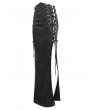 Devil Fashion Black Gothic Punk Buckle Chain Sexy Long Split Skirt