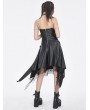 Devil Fashion Black Gothic Punk Chain Strap Slip Irregular Dress