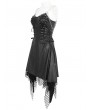 Devil Fashion Black Gothic Punk Chain Strap Slip Irregular Dress