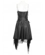 Devil Fashion Black Gothic Punk Chain Strap Slip Irregular Dress