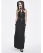 Devil Fashion Black Gothic Punk Sexy Sleeveless Halter Neck Maxi Dress