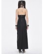 Devil Fashion Black Gothic Punk Sexy Sleeveless Halter Neck Maxi Dress