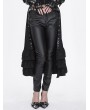 Devil Fashion Black Gothic Punk Open Front Ruffle Hem Half Skirt