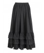 Devil Fashion Black Gothic Punk Open Front Ruffle Hem Half Skirt