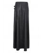 Devil Fashion Black Gothic Punk Studded Leather Belt Long Sexy Slit Skirt