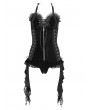 Devil Fashion Black Gothic Zip-Up Halter Sexy Velvet Lingerie