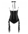 Devil Fashion Black Gothic Zip-Up Halter Sexy Velvet Lingerie
