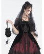 Eva Lady Black Gothic Retro Feather Bead Tasseled Handbag