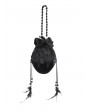 Eva Lady Black Gothic Retro Feather Bead Tasseled Handbag