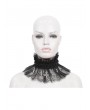 Eva Lady Black Gothic Beading Cross Lace Pleated Collar