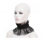 Eva Lady Black Gothic Beading Cross Lace Pleated Collar