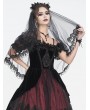 Eva Lady Black Gothic Flower Lace Trimmed Mesh Veil Headdress