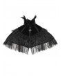 Eva Lady Black Gothic Vintage Feather Stand Collar Cape for Women