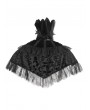 Eva Lady Black Gothic Vintage Feather Stand Collar Cape for Women