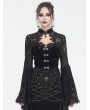 Eva Lady Black Vintage Gothic Hollow Out Lace Trumpet Sleeve Short Jacket for Women