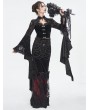 Eva Lady Black Vintage Gothic Hollow Out Lace Trumpet Sleeve Short Jacket for Women