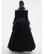 Eva Lady Black Gothic Retro Lace Appliqued Open Front Short Velvet Jacket for Women