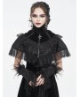 Eva Lady Black Gothic Beaded Feather Lace Wrist Gloves for Women