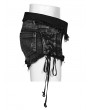 Punk Rave Black Gothic Punk Asymmetric Rivets Denim Hot Shorts for Women