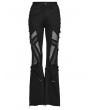 Punk Rave Black Gothic Punk Hollow Mesh Cross Frayed Pants for Women