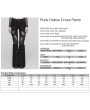 Punk Rave Black Gothic Punk Hollow Mesh Cross Frayed Pants for Women