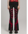 Punk Rave Black and Red Gothic Pointed Spider Web Flared Trousers for Women