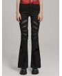 Punk Rave Black Gothic Pointed Spider Web Flared Trousers for Women